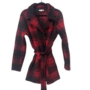 Westport 1962 Women's Red Black Plaid Belted Jacket XL Cabin Core Classic Winter